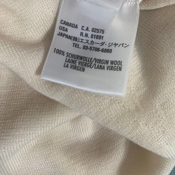 Escada Womens Sweater Size 36 Cream Gray Virgin Wool Turtleneck‎ Long Sleeves - Picture 9 of 14